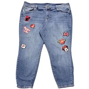 Disney Minnie Mouse Denim Jeans Patches Accents Women's Size‎ 24 Cute B309
